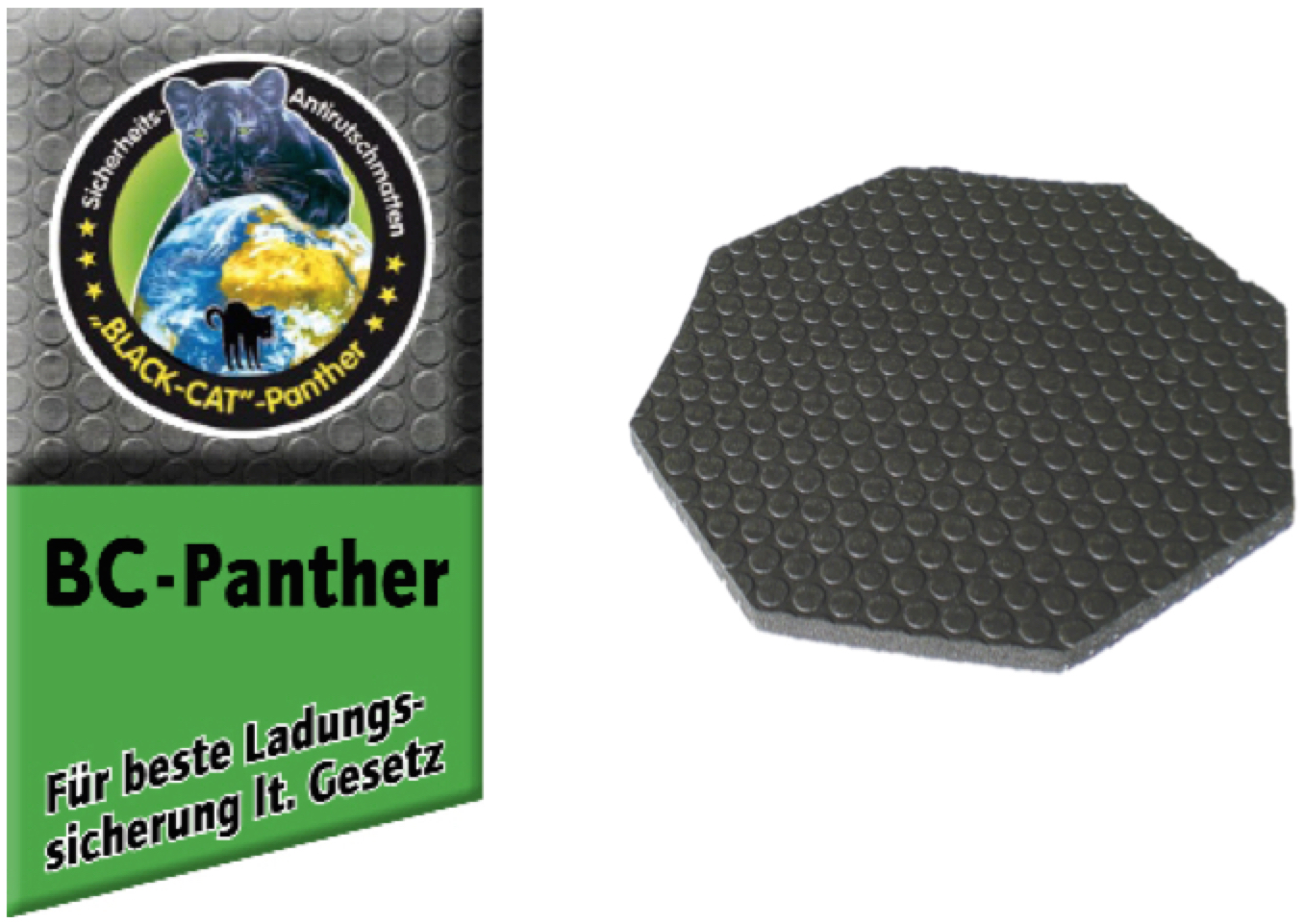 Blackcat Panther Antirutschmatten 8-Kant Lasi-Pad 15cm x 15cm